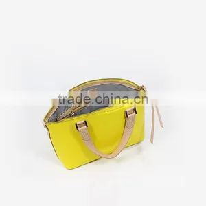 EVA Leather Handbags - Cowhide - Yellow thumbnail-4