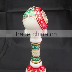 Indian Marble Piller Watch Clock Handicraft Gift Decor Handmade Jaipur Rajasthan Christmas Gift thumbnail-3