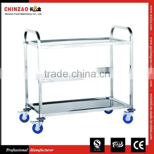 3 Tier Square-Tube Stainless Steel Trolley CHZ-S3 Bamboo Kitchen Trolley thumbnail-1