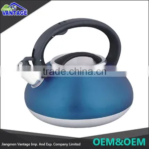 Stainless Steel Multi Color Flat Bottom Tea Kettle, Whistling Tea Kettle for Home thumbnail-1
