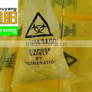 HDPE Materials Yellow Color Disposable Plastic Medical Biohazard Bag thumbnail-2