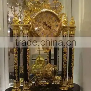 Elegant Gold Gilt Crystal and Brass Mantel Clock,/Shelf Clock, Decorative Clock Table Clock/Desk Clock thumbnail-3