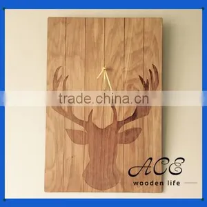Personalized Buck Wooden Block Digital UV Printing on Wood Custom Wooden Poster Laser Deer Picture on Wall for Home Decoration thumbnail-1