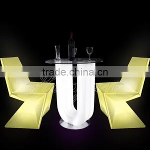 Led Light Chair, Led Plastic Chair With Colorful Light thumbnail-3