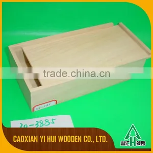 Light Weight Solid Wood Box With Black Painting and Slide Lid thumbnail-5