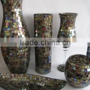 Crackle Mosaic Glass Kinds of Vase thumbnail-1