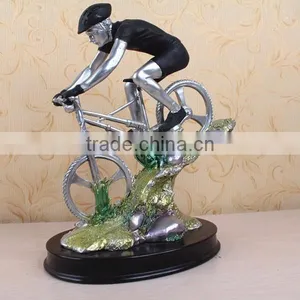 Wholesale Resin Model Racing Bicycle Player Scultpture Sports Medal thumbnail-5