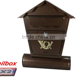 FQ-101 Cheap European Style Metal Mailbox With Newspaper Storage Holder thumbnail-2