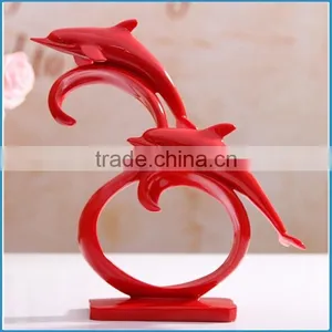 Resin Craft Couples Dolphins, Resin Statues thumbnail-1