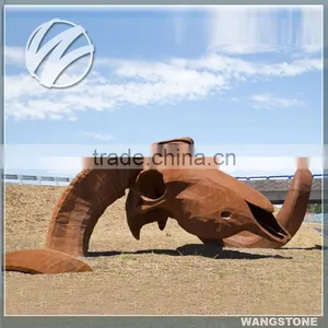 Contemporary Large Public Art Corten Steel Bull Head Sculpture thumbnail-1