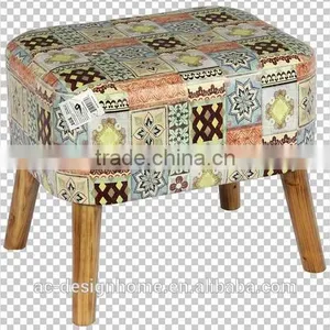 RECTANGULAR PU LEATHER/WOODEN STOOL thumbnail-1