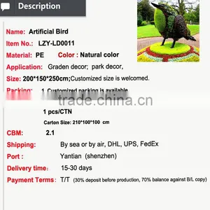 Wholesale New Product Milan Grass Topiary Animal for Garden Decoration thumbnail-2