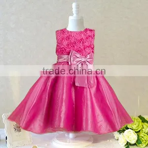 2015 New Arrival NOVA Fashion Cute Flowers Girls Dress Red Princess Tulle Dresses Children Clothes for Girls thumbnail-4