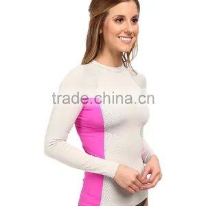 Sexy Swimwear Swimsuits Mature Contrast Side Panels Long Raglan Sleeves Swim Suit Swimsuit 2017 One Piece Swimwear Tee For Women thumbnail-4