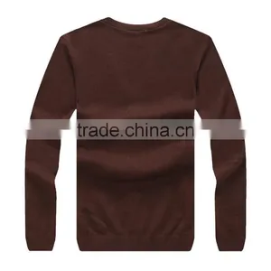 100% Fine Wool Men's Brown Pattern Knitwear Cardigan thumbnail-2
