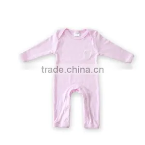 100% Cotton Long Sleeves Baby Rompers Blank thumbnail-1