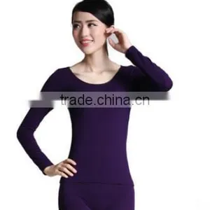 Custom Hot Sale 2014 Women's Seamless Thermal Underwear Thin Body Suit O-neck Winter Warm Tight Long Johns Top+pant Shapewear se thumbnail-2