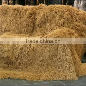 CX-D-23D 2016 New Winter Genuine Mongolian Lamb Fur Blanket Fur Rugs thumbnail-2