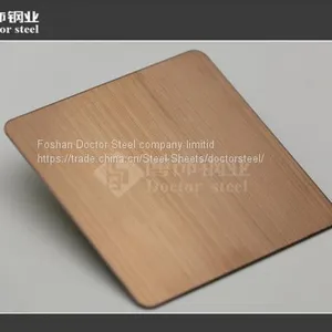 304 Hairline Finish Copper Color Stainless Steel Sheet for Setting Wall thumbnail-2