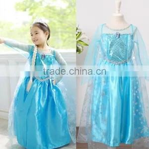 New Kid Girl Tulle Long Dress Costume Princess Snow Queen Cosplay Party Dresses SV005608# thumbnail-1