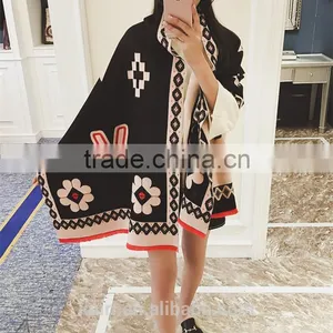 Luxury Brand Scarf Women 2016 Winter Faux Cashmere Scarf Soft Double Sided Dancing Girl Scarf thumbnail-5