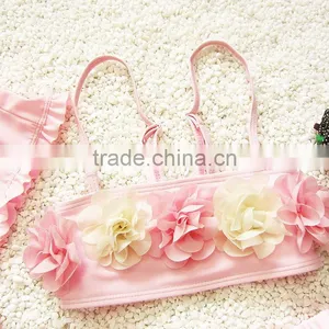 S31357W New Style Summer Wear Girls Flower Appliqued Swimming Suits thumbnail-2