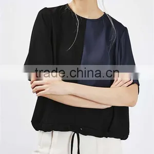 China Wholesale Assorted Colors Drawstring Blank t Shirts Women Plain T-shirts thumbnail-1