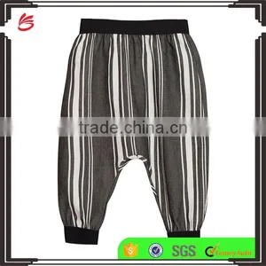 Wholesale Children's Clothes Organic Baby Pants Kids Striped Trousers Black Boys Jogger Pants thumbnail-1
