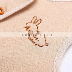 New Spring Baby Vest Natural Colored Cotton Top Unisex Cardigan Kniting Cartoon OEM Service thumbnail-3