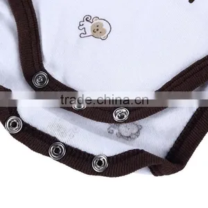 Factory Price Summer 100% Cotton Newborn Short Sleeve Bodysuit Soft Playsuit Baby Boy Romper Animal Pattern thumbnail-3