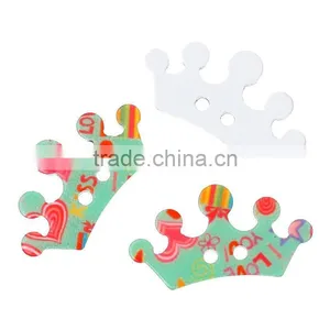Custom Design 3.7cmx2cm Crown Two Holes Acrylic Button Mixed Order Accepted thumbnail-1