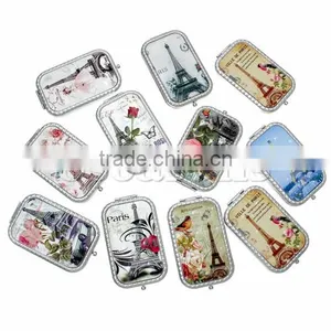 Wholesale Rectangle Eiffel Tower Compact Mirror,At Random Compact Mirror,10.3cmx6cm 1PCs thumbnail-1