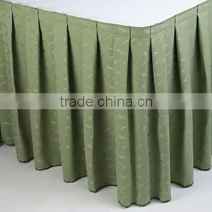 100% Polyester Wedding Table Skirting Table Linen With Different Styles thumbnail-1