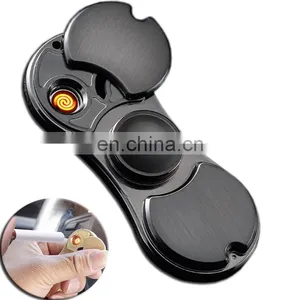 Rechargeable Cigarette Lighter Hand Spinner Fingertips Spiral Fingers Gyro Torqbar Metal Hand Fidget Spinner thumbnail-1