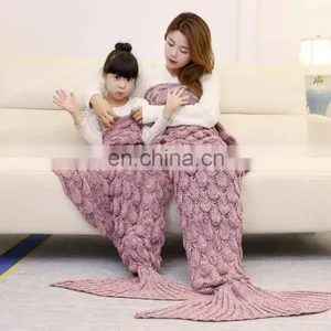 Different Color Wholesale Pink Mermaid Tail Blanket thumbnail-4