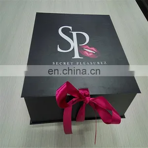 Free Risk Custom Matte Black With Sexy Shiny Logo Gift Rectangle Folding Paper Gift Box thumbnail-5
