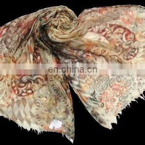 PRINTED WOOL SHAWL thumbnail-1
