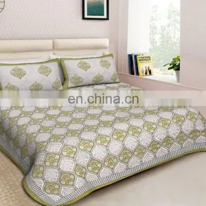 Indian Bedsheet Associated Handmade Work Jaipuri Throw Bedspread Bed Cover thumbnail-2