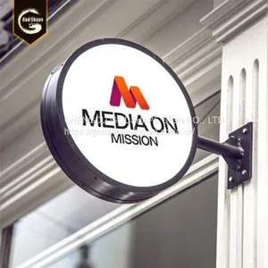 Durable Use Acrylic Round Shape Light Box Signage Round Outdoor Led Light Box Sign thumbnail-5