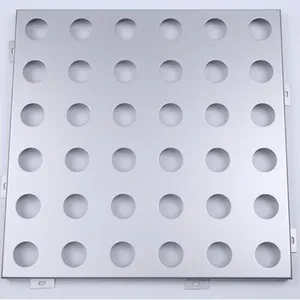Red Pattern 1.0mm Aluminum Veneer Ceiling Pedestrian Bridge thumbnail-1