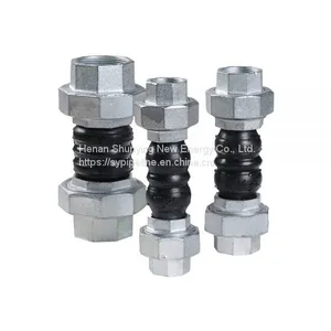 Union Type Screwed/threaded Connector Rubber Bellow Expansion Flexible Joint in Pipe Fittings thumbnail-1