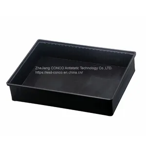 Antistatic Plastic Black Rectangular Trays ESD PCB Conducive Tray thumbnail-1