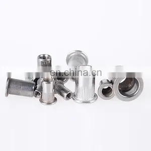 Factory Stock Metric Inch Size Open End Closed End Flat Countersunk Head Knurled Nut Rivet Nut m2 m4 m5 m6 m8 ss Nut thumbnail-1