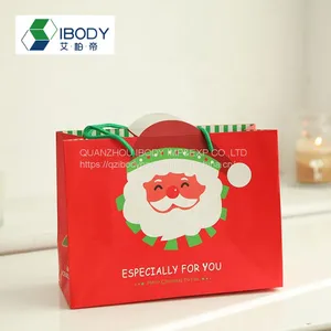 Custom Santa Claus Kraft Paper Gift Shopping Bag With Handle Party Gift Bag thumbnail-2