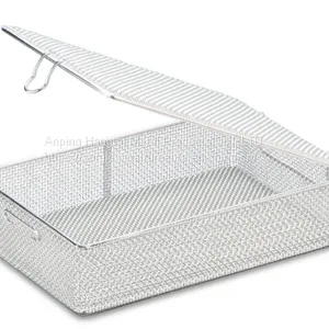 Micro Fine Mesh Baskets With Lids Fine Mesh Boxes With Hinged Removable Lid thumbnail-4