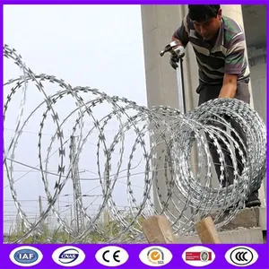Concertina Razor Tape Wire BTO 22 Razor Wire Use On Top Of Wall thumbnail-1