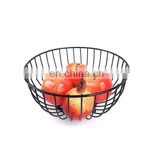 Kitchen Home Storage Egg Organizer Round Bread Fruit Bowl Stand Rack Mesh Metal Wire Basket thumbnail-2