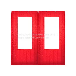 Customized Size Warm Insulated Windproof Keep Warm With Doors Magnetic Fabric Screen Cotton Door Curtain thumbnail-3