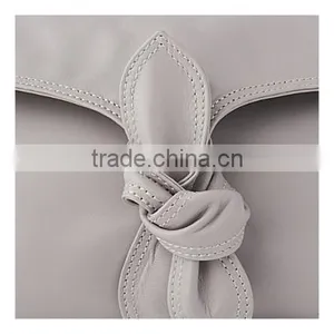Knot Women Soft Smooth Genuine Leather Clutch Bag Nappa Foldover Party Clutch Good Quality Hand Bag Guangzhou Factory thumbnail-3