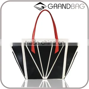Special Design Changeable Shape Black and Red Color M K Genuine Leather Women Handbag thumbnail-1